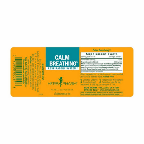 Herb Pharm, Calm Breath Compound, 1 Oz