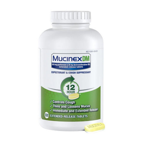 Mucinex Dm, Mucinex DM Expectorant And Cough Suppressant 12 Hour, 500 Tablets
