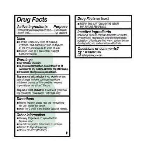 Refresh, Tears PF Lubricant Eye Drops, 0.33 Oz