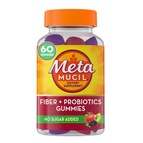 Metamucil, Fiber + Probiotics Gummies Strawberry Kiwi And Blackberry, 60 Count