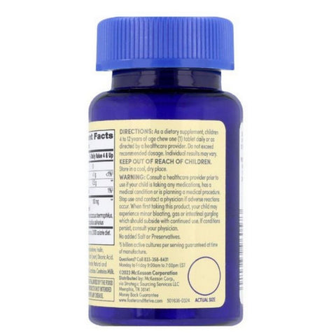 Foster And Thrive, Children's Probiotic Chewable Tablets Fruit Punch, 30 Count