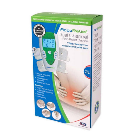 Carex, AccuRelief Dual Channel Pain relief Device Tens Kit, 1 Count