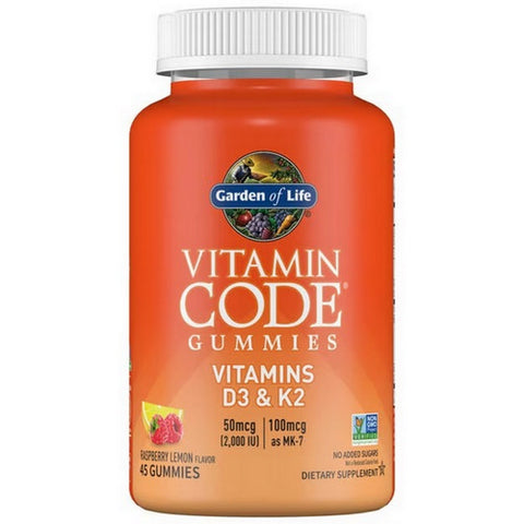 Garden of Life, Vitamin Code D3 and K2 Raspberry Lemon, 45 Count