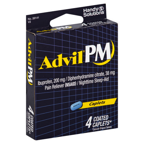Advil, Ibuprofen Pm Pain Reliever And Nighttime Sleep Aid Capsules, 4 Count (Case Of 6)
