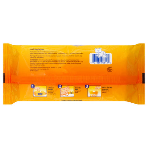 Grisi, Baby Wipes Hypoallergenic Refill Pack Chamomile And Aloe Vera, 80 Count