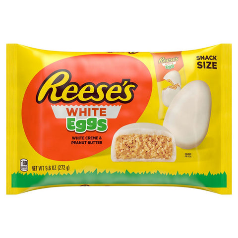 Reese's, White Cream Peanut Butter Snack Size Eggs Candy Easter Bag, 9.6 Oz (Case Of 30)