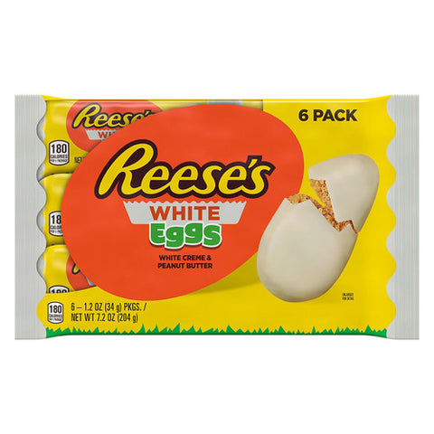 Reese's, White Cream Peanut Butter Eggs Candy Easter Packs, 7.2 Oz (Case Of 24)