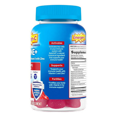 Emergen-C, Immune+ Gummies Raspberry, 45 Gummies