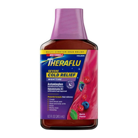 Severe Cold Night Berry Liquid 8.3 Oz by Theraflu