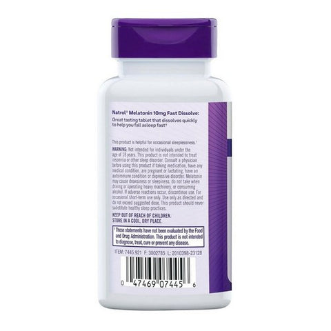 Natrol, Fast Dissolve Melatonin Strawberry-Flavored, 10 Mg, 200 Tabs