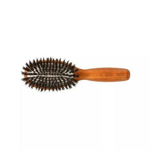 Dark Bamboo Small Oval Hairbrush 1 Count by Bass Brushes