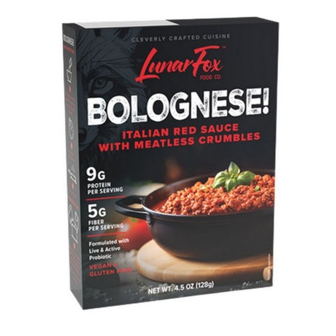 Bolognese Italian Red Sauce With Meatless Crumbles 4.5 Oz by Lunar Fox Food