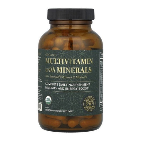 Organic Multivitamin with Minerals 120 Capsules by Global Healing Center