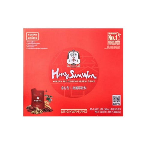 Korean Red Ginseng Herbal Drink HongSamWon 20 Count by JungKwanJang