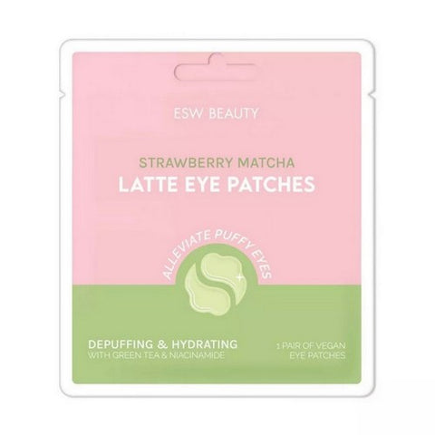 Strawberry Matcha Latte Depuffing And Hydrating Eye Patches 20 Count by ESW Beauty