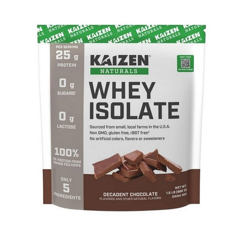 Whey Isolate Decadent Chocolate 1.5 Lbs by Kaizen Naturals