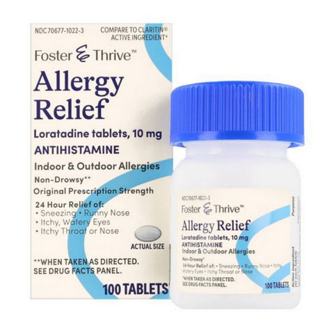 Allergy Relief Loratadine Tablets 100 Tabs by Foster And Thrive