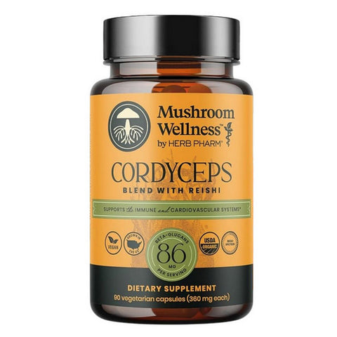 Mushroom Wellness Cordyceps Blend With Reishi 90 Count by Herb Pharm