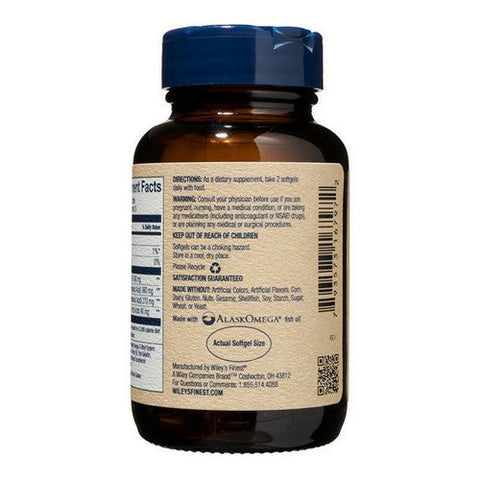 Wiley's Finest, Wild Alaskan Fish Oil Easy Swallow Minis, 630 Mg, 60 Softgels Wiley's Finest