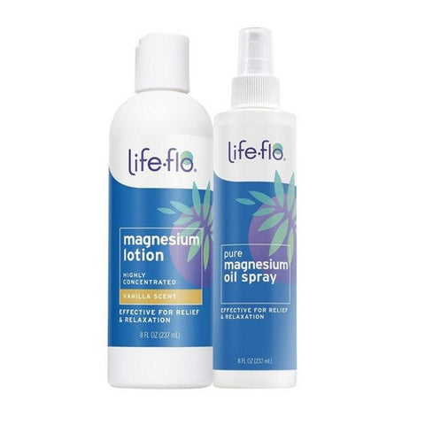 Life-Flo, Magnesium Lotion Vanilla Scent And Pure Magnesium Oil Spray, 1 Pack