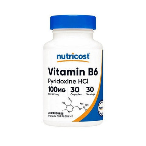 Nutricost, Vitamin B6 Pyridoxine HCl, 100 Mg, 30 Caps