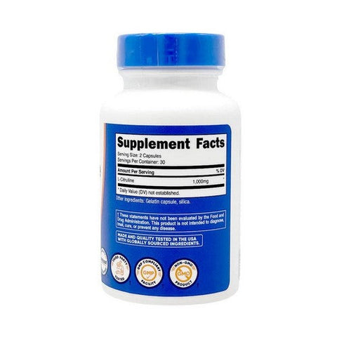 Nutricost, L-Citrulline, 1000 Mg, 60 Caps