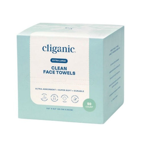 Clean Face Towels Extra Large 50 Count by Cliganic