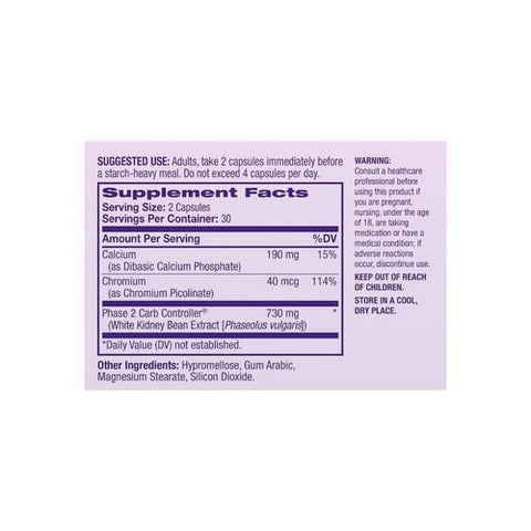 Natrol, Carb Intercept With Phase 2 Carb, 60 Veg Caps