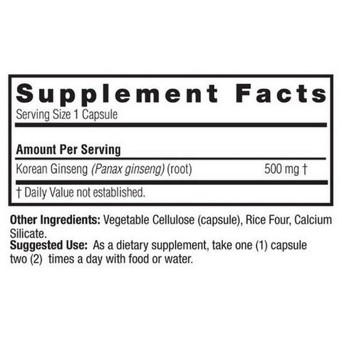 Nature's Answer, Ginseng Root Korean, 50 Vcaps