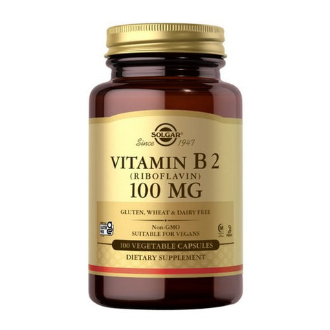 Solgar, Vitamin B2 (Riboflavin), 100 mg, 100 V Caps