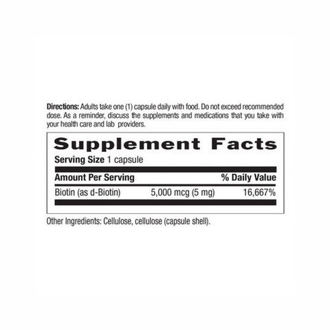 Country Life, Biotin High Potency Vegetarian, 5 MG, 60 Caps