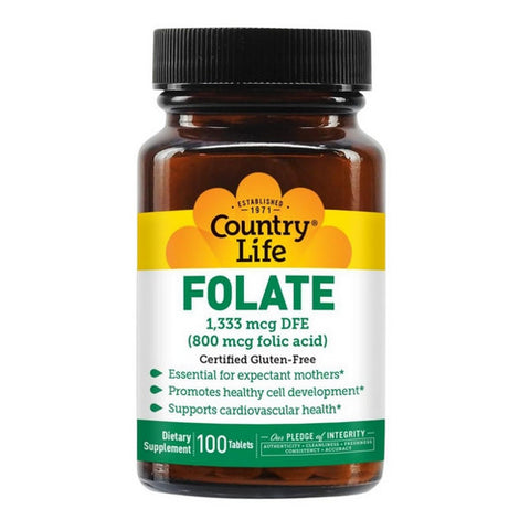 Country Life, Folic Acid, 800 MCG, 100 Tabs