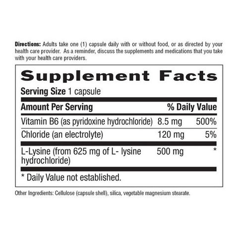 Country Life, L-Lysine with B-6, 500 MG, 100 Caps