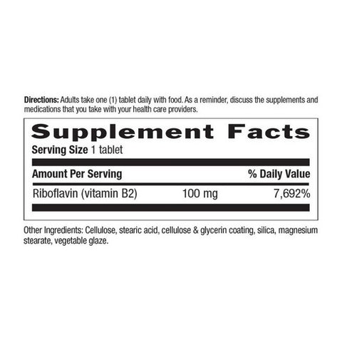 Country Life, Vitamin B-2, 100 MG, 100 Tabs