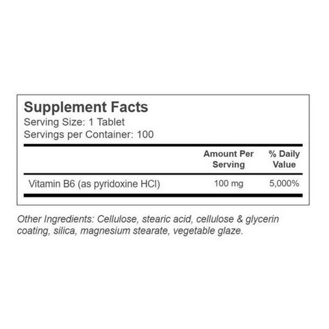 Country Life, Vitamin B-6, 100 MG, 100 Tabs
