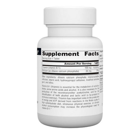 Source Naturals, Vitamin B-1, 100 mg, 100 Tabs