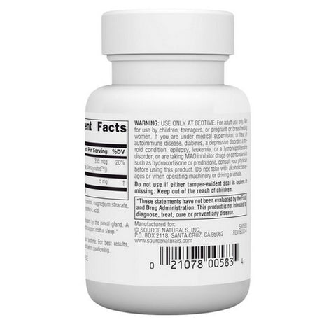 Source Naturals, Melatonin Peppermint, 2.5 mg, Sublingual Peppermint 100 Tabs