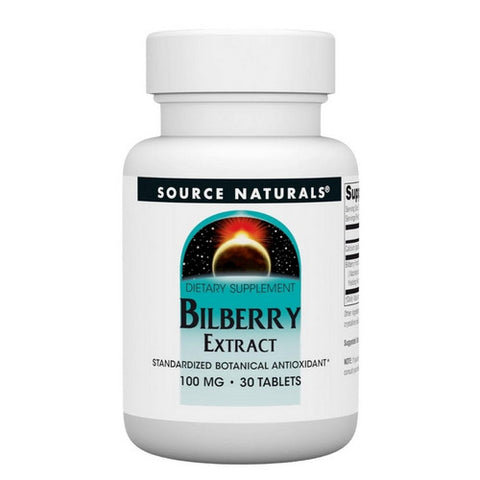 Source Naturals, Bilberry Extract, 100 MG, 30 Tabs