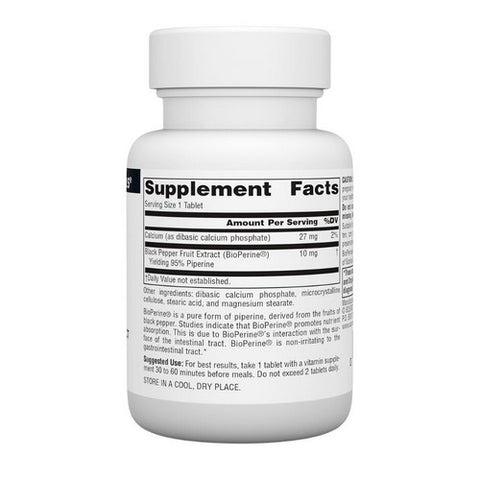 Source Naturals, Bioperine Black Pepper Fruit Extract, 10 MG, 120 Tabs