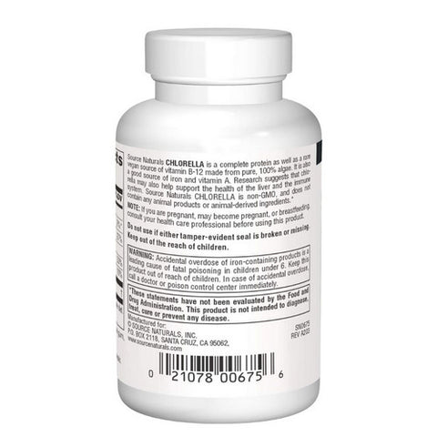 Source Naturals, Chlorella, 500 MG, 100 Tabs