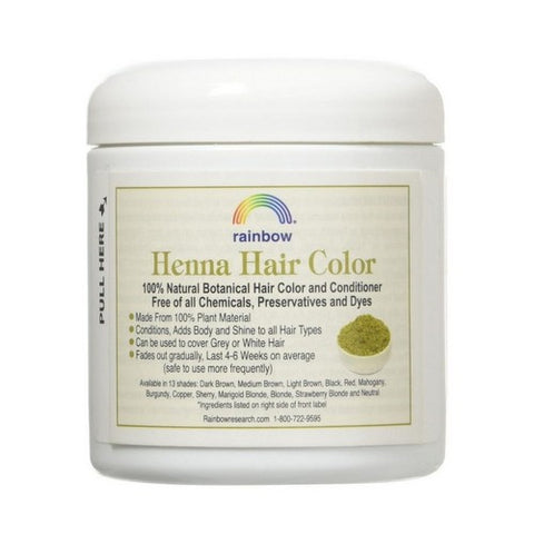 Rainbow Research, Henna Hair Color and Conditioner Medium Brown Chestnut, 4 Oz
