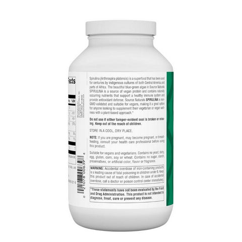 Source Naturals, Spirulina, 500 MG, 500 Tabs