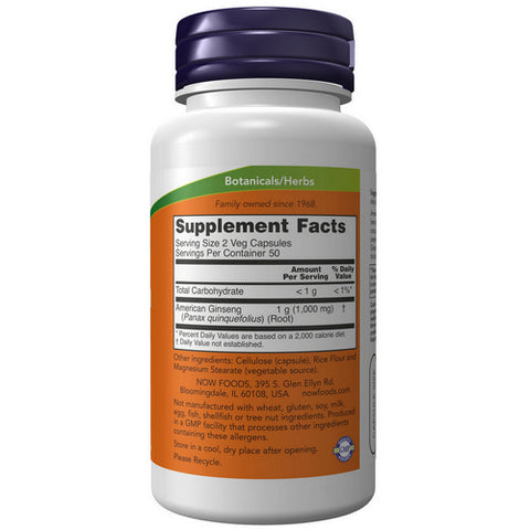 Now Foods, American Ginseng, 500 mg, 100 Caps