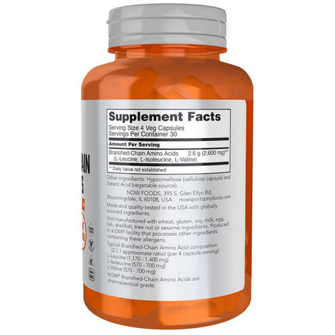 Now Foods, Branch Chain Amino Acids, 120 Caps