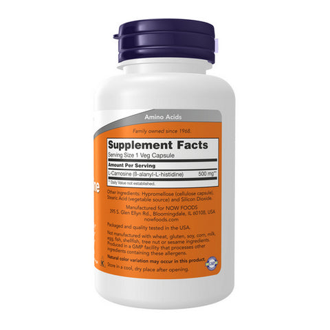Now Foods, L-Carnosine, 500 mg, 100 Veg Caps