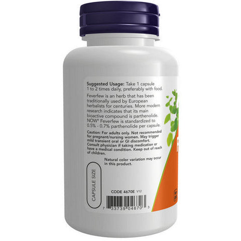 Now Foods, Feverfew, 400 mg, 100 Veg Caps Now Foods