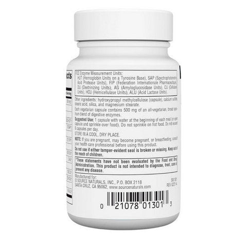 Source Naturals, Essential Enzymes, 500 mg, Vegetarian 60 VCaps Source Naturals