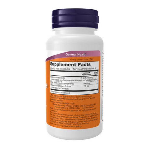 Now Foods, Glucosamine & M.S.M, 750/250 mg, 60 Caps