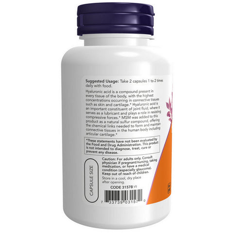 Now Foods, Hyaluronic Acid with MSM, 120 Veg Caps