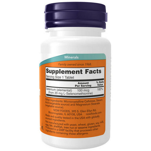 Now Foods, Selenium, 100 Mg, 100 Tabs